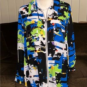 Multiples • Vtg • 1990’s • X-Large • Blue/ Black/ Green• Splatter Paint • Jacket